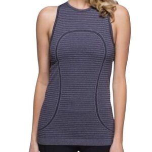 Lululemon Run: Swiftly Tech Tank- High Neck Striped Athletic Tank- Size 4